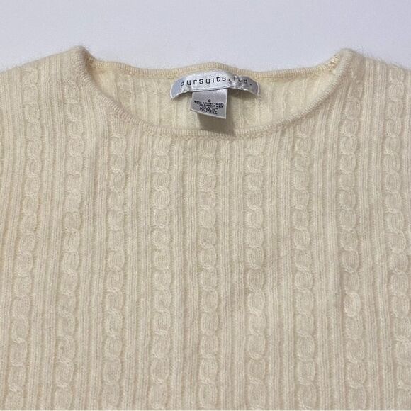 pursuits, ltd. Lambs Wool/Rabbits Fur Blend Cable Knit Sweater Women's Size S - Picture 11 of 11